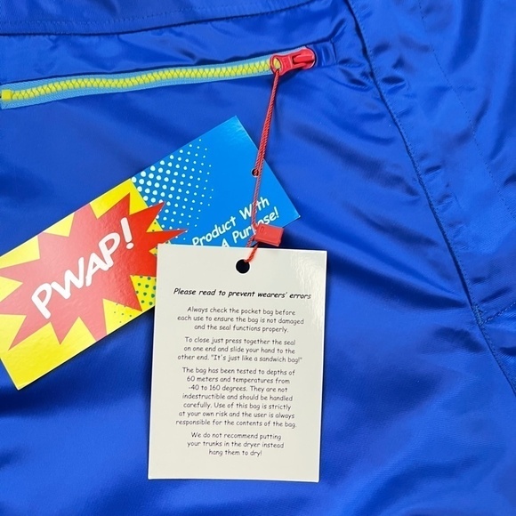 NOS PWAP! Original Swim Board Shorts Waterproof Pocket Rare Made in NYC Medium - Picture 8 of 13